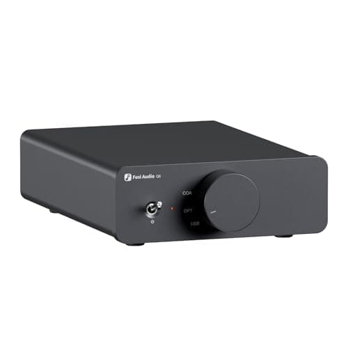 Fosi Audio Q6 Mini Desktop DAC, USB C Digital to Analog Audio Converter for Home Stereo Amplifier and Headphone Amp, Optical/Coaxial Input, RCA Output/Sub-Out, High-Resolution 32bit/768kHz DSD512 - Audio Interface