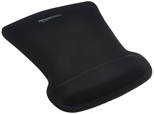Amazon Basics Irregular Ergonomic Gel Computer Mouse Pad with Wrist Support for Pain Relief, Non-Slip, 10.1L x 8.1W inches, Black - Mousepad / Desk Mat