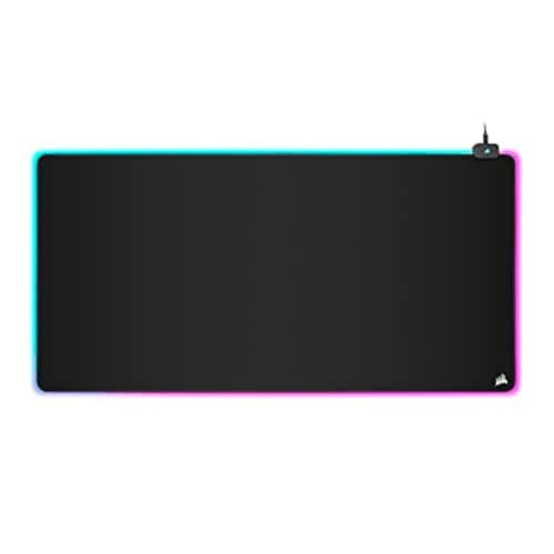 Corsair MM700 RGB Extended 3XL Cloth Gaming Mouse Pad/Desk Mat - Massive 1,220mm x 610mm (48” x 24”) Cloth Surface, 360° Three-Zone RGB Lighting, Two USB Ports - Black - Mousepad / Desk Mat