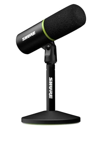 Shure MV6 Gaming Microphone – Dynamic USB Mic for PC Gaming & Streaming with Tap-to-Mute, Noise Cancellation, Desktop Stand & 3.5mm Headphone Monitoring, Black - Microphone