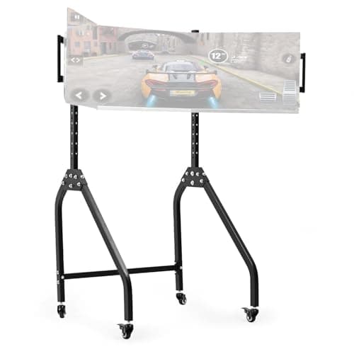 Anman Ultra-stable Triple Monitor Stand for Racing Simulator Cockpit 27-32 Inch Heavy Duty Triple Screen Mount With Casters and Punk Design - Sim Racing