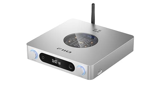 FiiO K13 R2R Desktop DAC & Headphone Amp, High-Fidelity 24Bit R2R DAC, Powerful 2400mW Output, LDAC Bluetooth Streaming, Dual Power Supply, 10-Band PEQ, Balanced XLR & RCA Audio Output (Silver) - Audio Interface