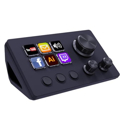 TreasLin Stream Controller Deck with12 Customizable Macro Keypad to Trigger Actions in OBS Twitch YouTube for Content Creators Stream Dock Compatible with PC & Mac N3 Black Macro Keypad - Stream Deck