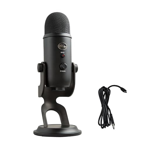 Logitech G Logitech Creators Blue Yeti USB Microphone for PC, Mac, Gaming, Recording, Streaming, Podcasting, Studio and Computer Condenser Mic with Blue VO!CE effects, 4 Pickup Patterns, Plug and Play - Blackout - Microphone