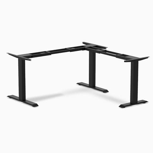 Desky Zero Fixed L-Shape Desk Frame – Heavy-Duty Steel, Matte Black Finish, Supports Up to 440 lbs, Tool-Free Assembly, Adjustable Corner Configuration for Home & Office Setups - Desk