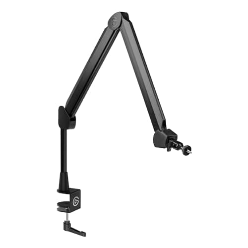 Elgato Wave Mic Arm - Premium Broadcasting Boom Arm with Cable Management Channels, Desk Clamp, 1/4" Thread Adapters, Fully Adjustable, perfect for Podcasts, Streaming, Gaming, Home Office, Recording - Microphone