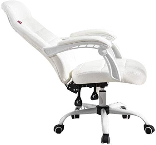 JISLA UISLA Office Desk Leather Gaming, High Back Ergonomic Adjustable,Task Swivel Executive Computer Arm,White fied - Gaming Chair