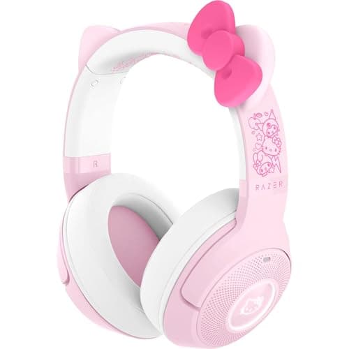 Razer Kraken Kitty V2 BT Wireless RGB Headset: Chroma RGB - Bluetooth 5.2-40 mm Drivers - 40 Hr Battery w/Type C Charging - Hello Kitty & Friends Edition - Gaming Chair