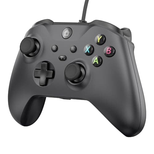IWGAME Wired Controller for X-BOX/PC, Hall Effect Joysticks&Triggers Gamepad with Turbo, 3.5mm Headphone Jack/Dual Vibration, Compatible with X-BOX One/S/X, X-BOX Series S/X, PC, IOS, Android Platforms(Black, 7.2ft) - Controller
