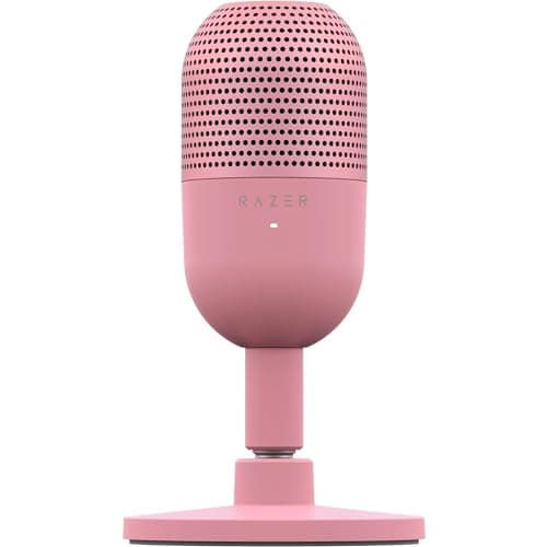 Razer Seiren V3 Mini USB Microphone: Condenser Mic - Supercardioid Pickup Pattern - Tap-to-Mute Sensor with LED Indicator - Shock Absorber - Ultra Compact - PC, Discord, OBS Studio, XSplit - Quartz - Microphone