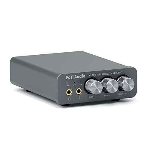 Fosi Audio K5 Pro Gaming DAC Headphone Amplifier Mini Hi-Fi Stereo Digital-to-Analog Audio Converter USB Type C/Optical/Coaxial to RCA/3.5MM AUX for PS5/PC/MAC/Computer - Audio Interface