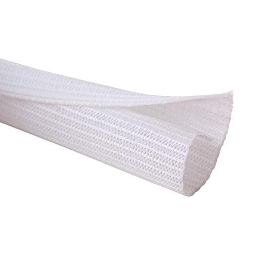 Alex Tech 10ft - 1/2 inch Cord Protector Wire Loom Tubing Cable Sleeve Split Sleeving for USB Cable Power Cord Audio Video Cable - Protect Cat from Chewing Cords - White - Cable Management
