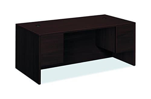 HON 10593NN 10500 Series 72 by 36 by 29-1/2-Inch Double Pedestal Desk Shell, Mahogany - Desk