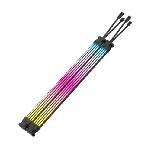 CORSAIR iCUE ARGB PSU Cable Strips – 2X 200mm LED Strips – 100 RGB LEDs Per Strip – Fits Any PSU Cable – Motherboard 5V ARGB Control – Black - Lighting