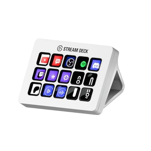 Elgato Stream Deck MK.2 White – Studio Controller, 15 macro keys, trigger actions in apps and software like OBS, Twitch, YouTube and more, works with Mac and PC - Stream Deck