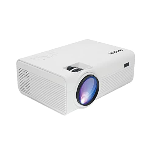 Core Innovations 150" LCD Home Theater Mini Projector, Adjustable Size, Built In Speakers, Compatible with TV Stick, Smartphone, Gaming Consoles, DVD Player, USB, (White) - Lighting