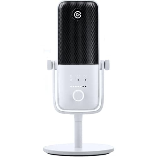 Elgato Wave:3 White - Premium Studio Quality USB Condenser Microphone for Streaming, Podcast, Gaming and Home Office, Free Mixer Software, Anti-Distortion, Plug ’n Play, for Mac, PC - Microphone