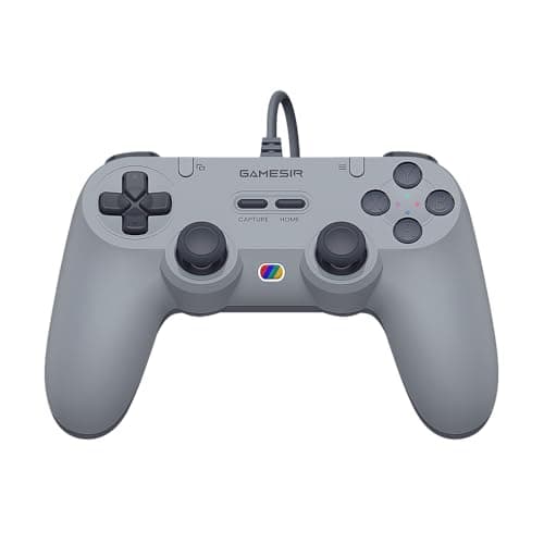 GameSir Tegenaria Lite Wired Game Controller For Switch, Android, iOS, PC, Steam With Retro 90s Design, Hall Effect Sticks, 1000Hz Polling Rate, Dual Rumble Motors, Mappable Back Buttons, Ultra-Low Latency, Ergonomic Design -Retro Gray - Controller
