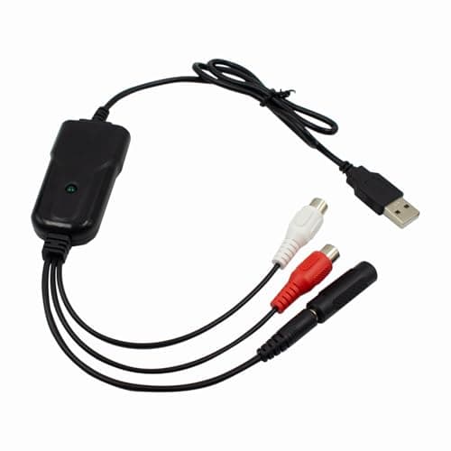 Wiistar USB2.0 Audio Capture Card RCA L/R+3.5mm Audio to USB up to 96kHz Wave/MP3 for Tape MD CD Player Phono Laptop - Audio Interface