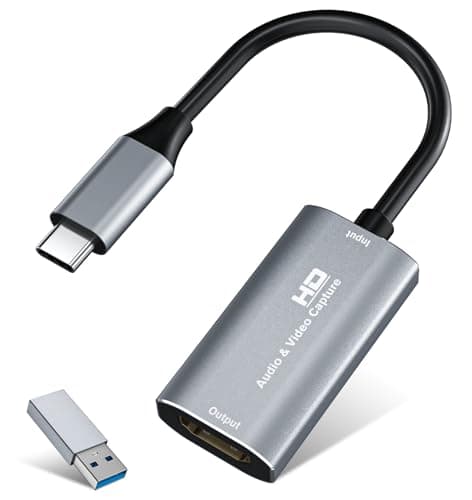 VIXLW Video Capture Card, 4K USB3.0 HDMI to USB C, 1080P60FPS HDMI Capture Card for Streaming, Gaming, Video Recording Compatible with Switch, Xbox, PS4, OBS, Windows, Mac OS, Zoom(Silver) - Capture Card