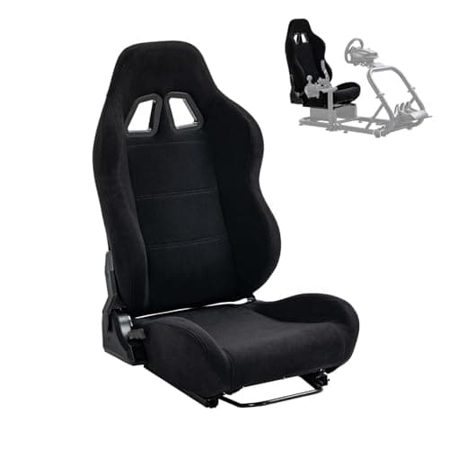 Supllueer Racing Seat with Double Locking Slides Cloth Breathable Gaming Seat Adjustable fit Most racing simulator cockpits(Steering Wheel Stand Not Include) - Sim Racing