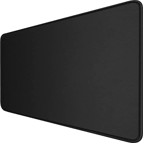 Hsmienk Large Extended Gaming Mouse Pad with Stitched Edges, (31.5X15.7In) Durable Non-Slip Natural Rubber Base, Waterproof Computer Keyboard Pad Mat for Esports Pros/Gamer/Desktop/Office/Home-Black - Desk