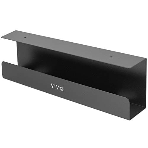 VIVO Under Desk 17 inch Cable Management Tray, Power Strip Holder, Cord Organizer, Wire Tamer for Office and Home, Black, DESK-AC06-1C - Cable Management
