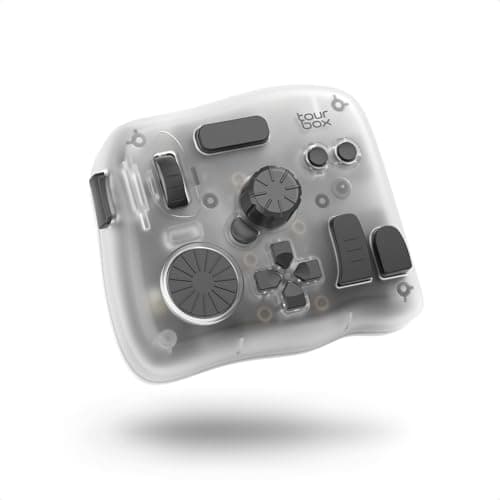 TOUR BOX Elite Plus - iPad Drawing Bluetooth Controller, Video Editing Photo Color Grading Speed Editor, Programmable Creative Console Keyboard for DaVinci Procreate Adobe Softwares and More - Stream Deck