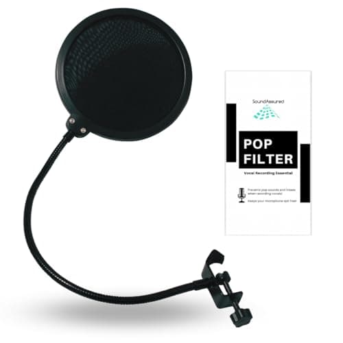 Pop Filter For Studio Microphone, Pop Shield Mic Wind Screen For Better Vocal Recordings - Microphone