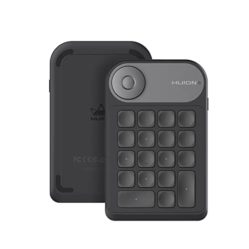 HUION Keydial Mini Bluetooth Programmable Keypad with Dial 5 Keys Anti-ghosting 18 Customized Keys, Wireless Shortcut Keyboard for Drawing Tablet, PC, MacBook, Surface Pro, Laptops - Stream Deck