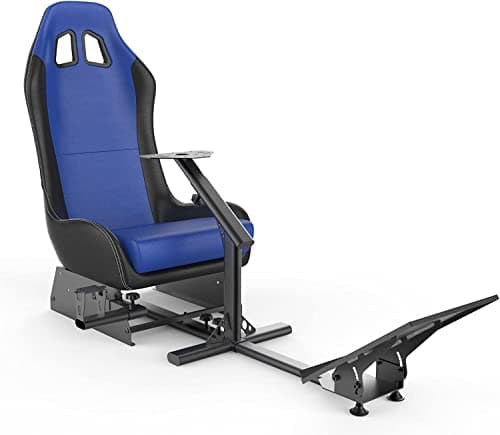 cirearoa Racing Wheel Stand with seat Gaming Chair Driving Cockpit for All Logitech G923 | G29 | G920 | Thrustmaster | Fanatec Wheels | Xbox One, PS4, PC Platforms (Black/Blue) - Gaming Chair