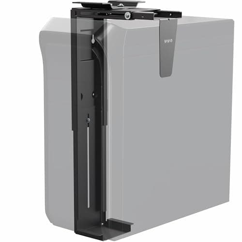 VIVO Under Desk and Wall 8.3 to 13 inch Wide Office and Gaming PC Mount, Large Computer Case CPU Machine Holder with Swivel and Locking, Holds 44 lbs, Black, MOUNT-PC01L - Desk