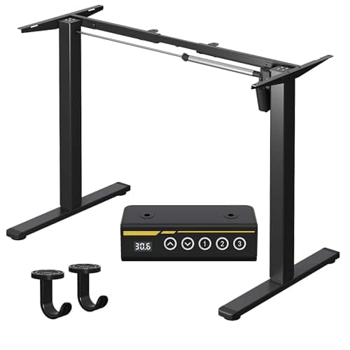 Gamork Electric Standing Desk Frame,Adjustable Height and Length,The Maximum Size it can accommodate is 63 * 28 inches for the Tabletop,3 Preset Heights,Rated for 154 pounds of Weight.Black - Desk
