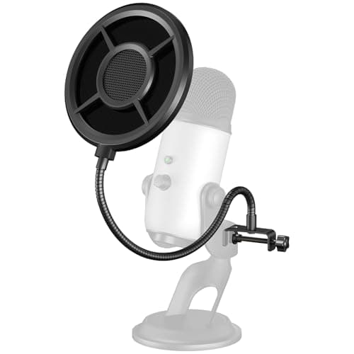 Aokeo Microphone Pop Filter,Aokeo Mic Mask Shield,Three-layer Wind Pop Screen With Flexible 360° Gooseneck Clip Stabilizing Arm For All Microphone - Microphone