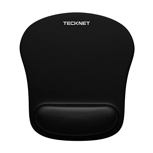 TECKNET Mouse Pad with Wrist Support, Ergonomic Gaming Mouse Pad Pain Relief, Portable Comfortable Mousepad for Computer, Laptop, Office, Home and Travel, Non-Slip Base, Waterproof Surface, Black - Mousepad / Desk Mat