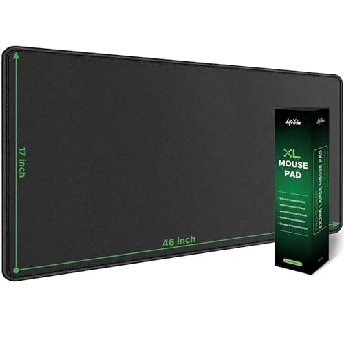LifeTrim Huge 46”x17” 5mm Gaming Mouse Pad Large Mouse Pad for Desk Gaming Giant Black XXL Thick Long Extra Large Extended Big Gamer Desk Mat - Mousepad / Desk Mat