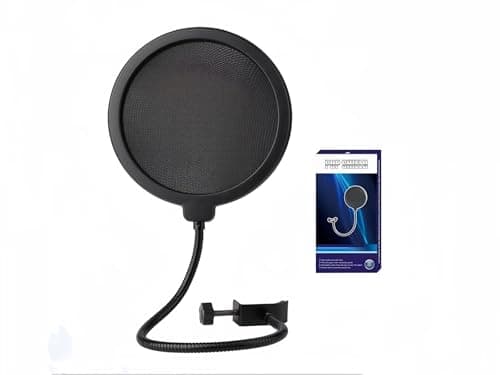 LIUSM Professional Microphone Filter Screen-Mic Pop Blocker Mask Shield With 360° Flexible Gooseneck Stabilizing Arm - Microphone