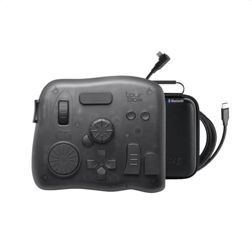 TOUR BOX TourBox Elite - Bluetooth Video Editing Controller Color Grading Speed Editor, Intuitive Control, Upgrade Material, Professional Digital Creator Console with Custom Software, Mac/PC (Translucent Set) - Stream Deck