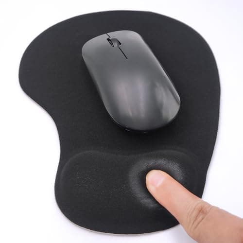 JYWYBF Ergonomic Mouse Pad with Wrist Rest, Gel Wrist Support Mousepad, Pain Relief Laptop Computer Mouse Pad, Non-Slip Mouse Pads for Office & Home (Black) - Mousepad / Desk Mat