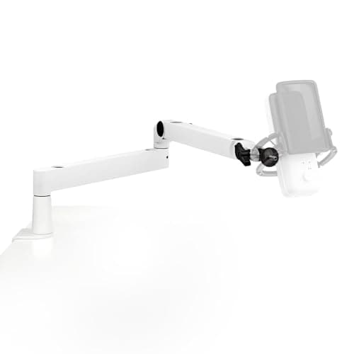 Elgato Wave Mic Arm LP White - Premium Low Profile Microphone Arm with Cable Management, Desk Clamp, Versatile Mounting and Fully Adjustable, perfect for Podcast, Streaming, Gaming, Home Office - Microphone