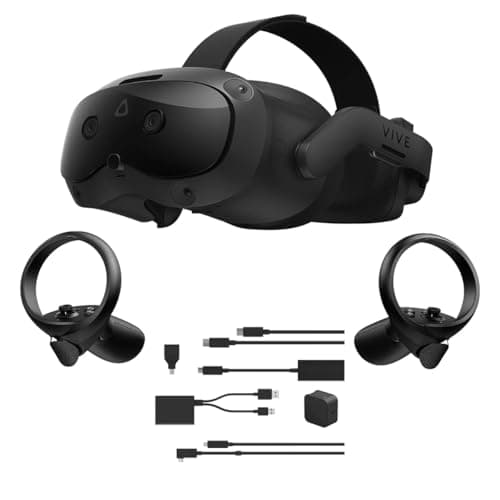 HTC Vive Focus Vision VR Headset with Controllers, Consumer Edition, Bundle with Streaming Kit - VR Headset