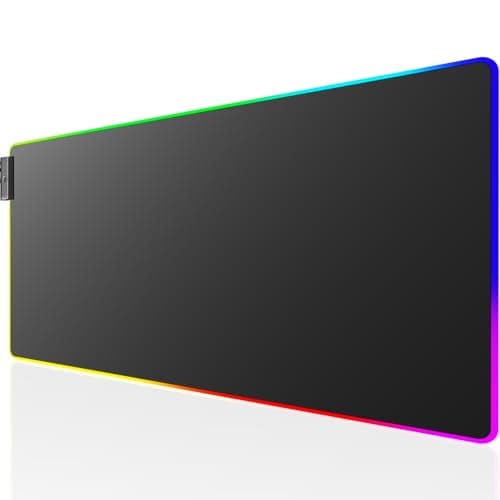 KTRIO RGB Large Gaming Mouse Pad Desk Mat, Superior Micro-Weave Cloth for Precise Mouse Control, Non-Slip Rubber Base, Stitched Edges, Water-Resistant, for Gamer, Office & Home, 31.5 x 11.8 in - Mousepad / Desk Mat