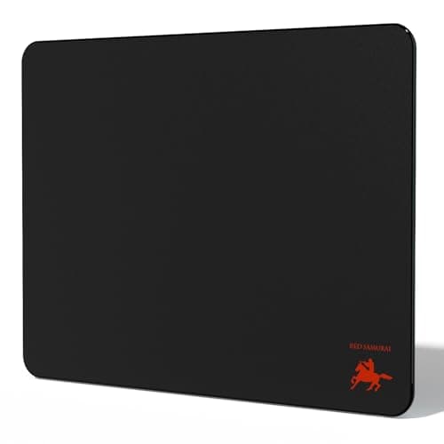 RED SAMURAI Glass Mousepad for Gaming | 2mm Ultra-Thin Hard Gaming Mousepad | Mouse Pad for Esport 12.2"x16.1" | Tempered Glass Ultra-Smooth AF Surface | Precise Tracking, High-Speed, Non-Slip Base - Mousepad / Desk Mat