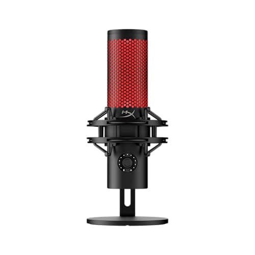 HyperX QuadCast 2 – USB Microphone for Gaming, Streaming and Podcasting, with On-Board Controls, LED Lighting, Removable Shock Mount, PC, Mac, PS5, PS4, USB-C - Black - Microphone