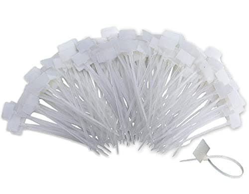 TUZAZO Nylon Marker Cable Zip Ties, 250pcs 6 Inch Self-Locking Cable Labels Tags with Write on Cord Label for Electronics, Network Ethernet Wire Labels - Cable Management