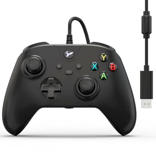 YCCTEAM Wired Controller for Xbox One, Wired Xbox one USB Gamepad Controller Compatible with Xbox One/S/X/PC Windows 10/11 with 3.5mm Headset Audio Jack(Black) - Controller