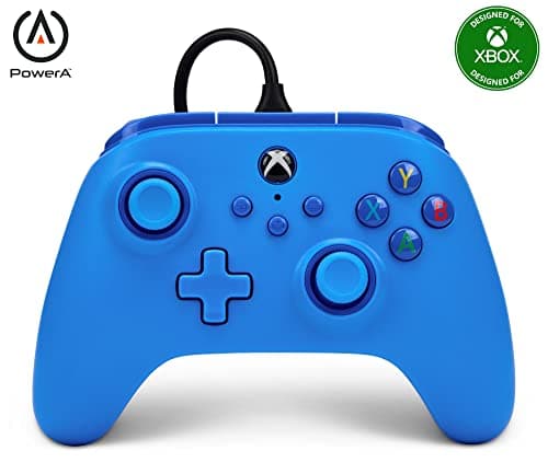 PowerA Wired Controller for Xbox Series X|S - blue, gamepad, video game/gaming controller, works with Xbox One, Officially Licensed - Controller