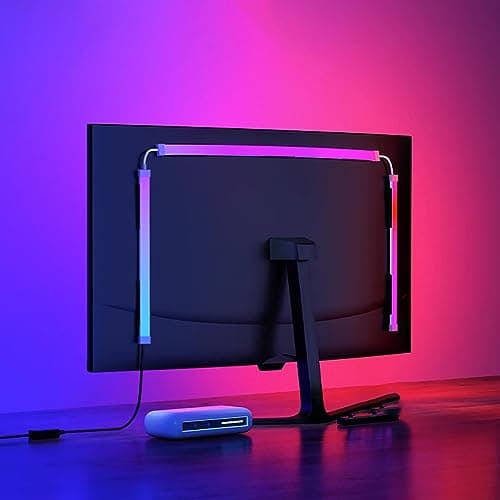 Fiotura Monitor LED Backlights for PC/Mac, LED Strip Lights That Sync with Screen Color or Music, Computer Light Bar Behind Monitor, LEDs for Desk Gaming, USB Interface, Software Control (32 in) - Lighting