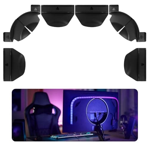 SHUJUKU Upgraded Brackets Set Fit for Philips Hue Play Gradient Light Strip, Compatible with 55" 65" 75" Hue TV Lightstrip, Light Strip Brackets Kit, LED Light Strip Mounting Clips Kit W/Strong 3M Adhesive - Lighting