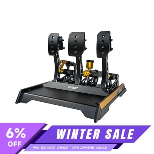 CONSPIT EVO 3 Hydraulic 3 pedal set plus Bonus: Free 3 mo. VRS telemetry and coaching - Get hydraulic at loadcell pricing! - Sim Racing